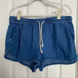 Aerie drawstring chambray shorts - L